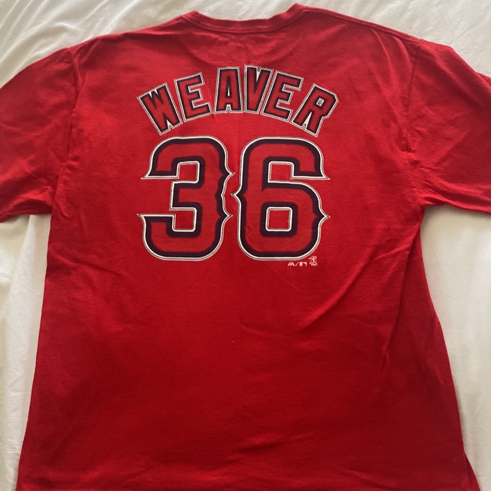 ANGELS BASEBALL - Jared Weaver Red UNISEX Jersey Shirt - XL
